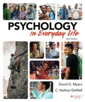 Psychology in Everyday Life 6th Edition By Myers TEST BANK