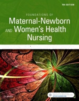 Foundations of Maternal-Newborn and Women's Health Nursing 7th Edition Murray TEST BANK 