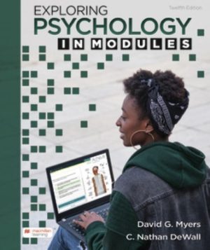 Exploring Psychology in Modules 12th Edition Myers TEST BANK