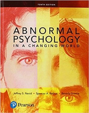 Abnormal Psychology in a Changing World 10th Edition Nevid TEST BANK