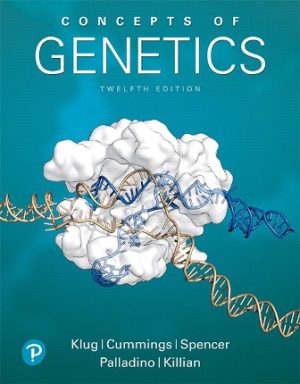 Concepts of Genetics 12th Edition Klug TEST BANK