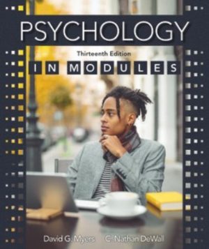 Psychology in Modules 13th Edition Myers TEST BANK