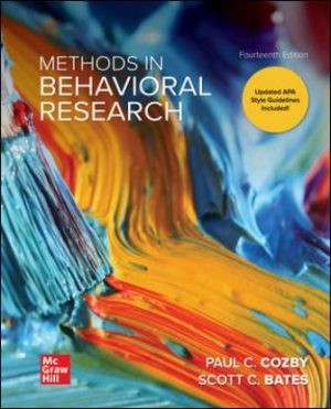 Methods in Behavioral Research 14th Edition Cozby SOLUTION MANUAL