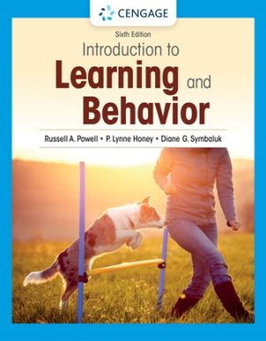 Introduction to Learning and Behavior 6th Edition Powell TEST BANK